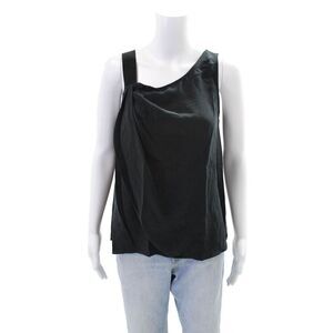 Sjobeck Womens Silk Asymmetrical Tank Top Blouse Black Size S